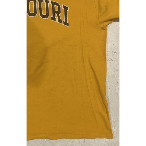 Champion Missouri Mizzou Tigers Shirt Yellow Mens XXL 2XL Short Sleeve Football - Picture 2 of 10